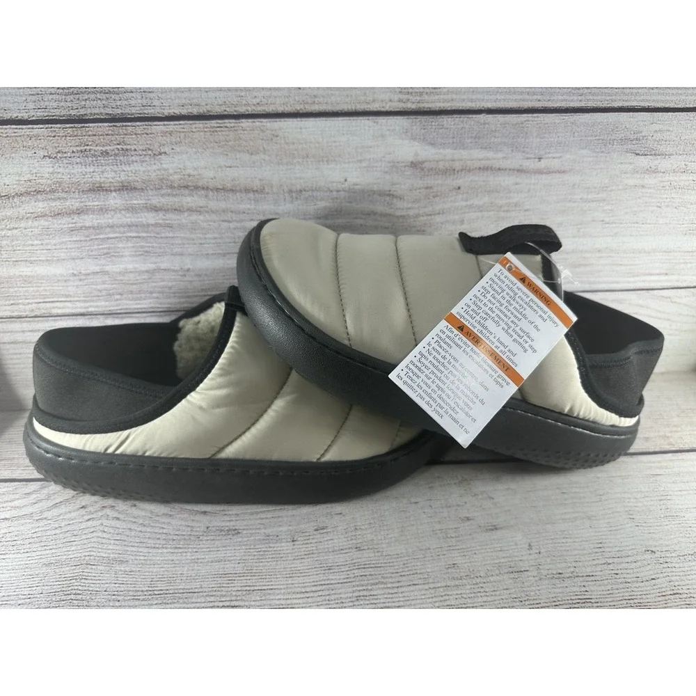 Crocs Kids Moth Classic Lightweight Puff Slip On Moc Slippers Clogs Size J6